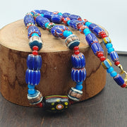 Fusion of elegance venetian inspired beadwork chevron beads necklace nc-501