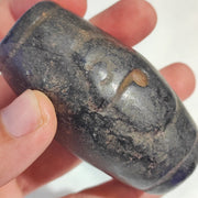 Antique black magnetic stone mysterious animal carving stone bead amulet mg-9-15