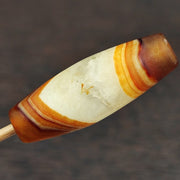 Antique Yemeni Old, Middle Eastern Agate Bead | Natural Eye Pattern, Red Yellow Haqeeq Amulet, Rare