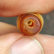 Antique Yemeni Old, Middle Eastern Agate Bead | Natural Eye Pattern, Red Yellow Haqeeq Amulet, Rare
