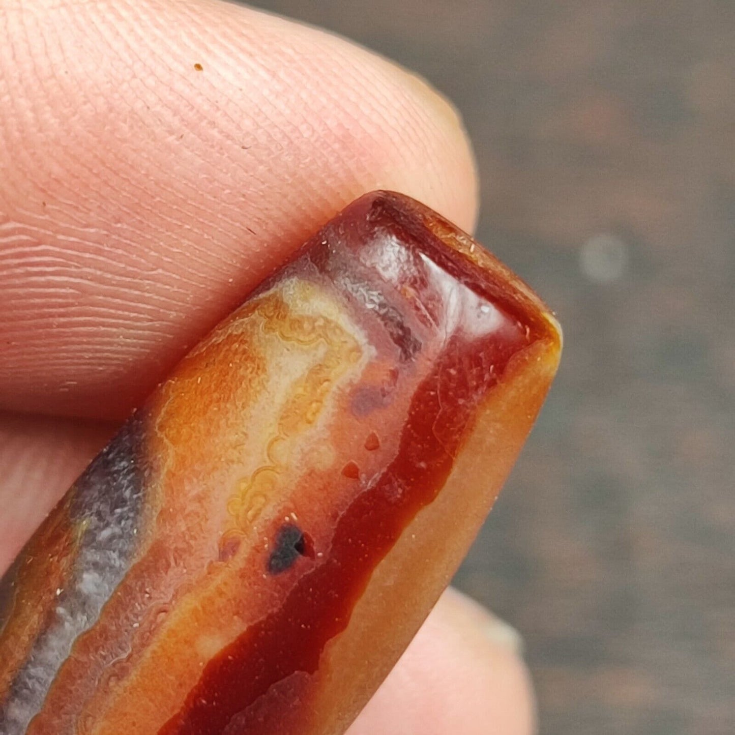 Antique yemeni old crystal agate middle eastern red agate bead -10y