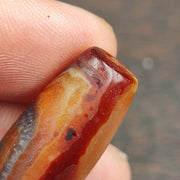 Agate Bead -10Y, Antique Yemeni Eye Pattern, Natural Red Haqeeq | Collector Pendant, Vintage Amulet