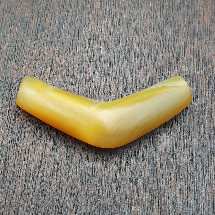 Rare Antique Yemeni, Middle Eastern Agate Bead | Natural Yellow Haqeeq, Eye Pattern, Pendant, Collectible Piece