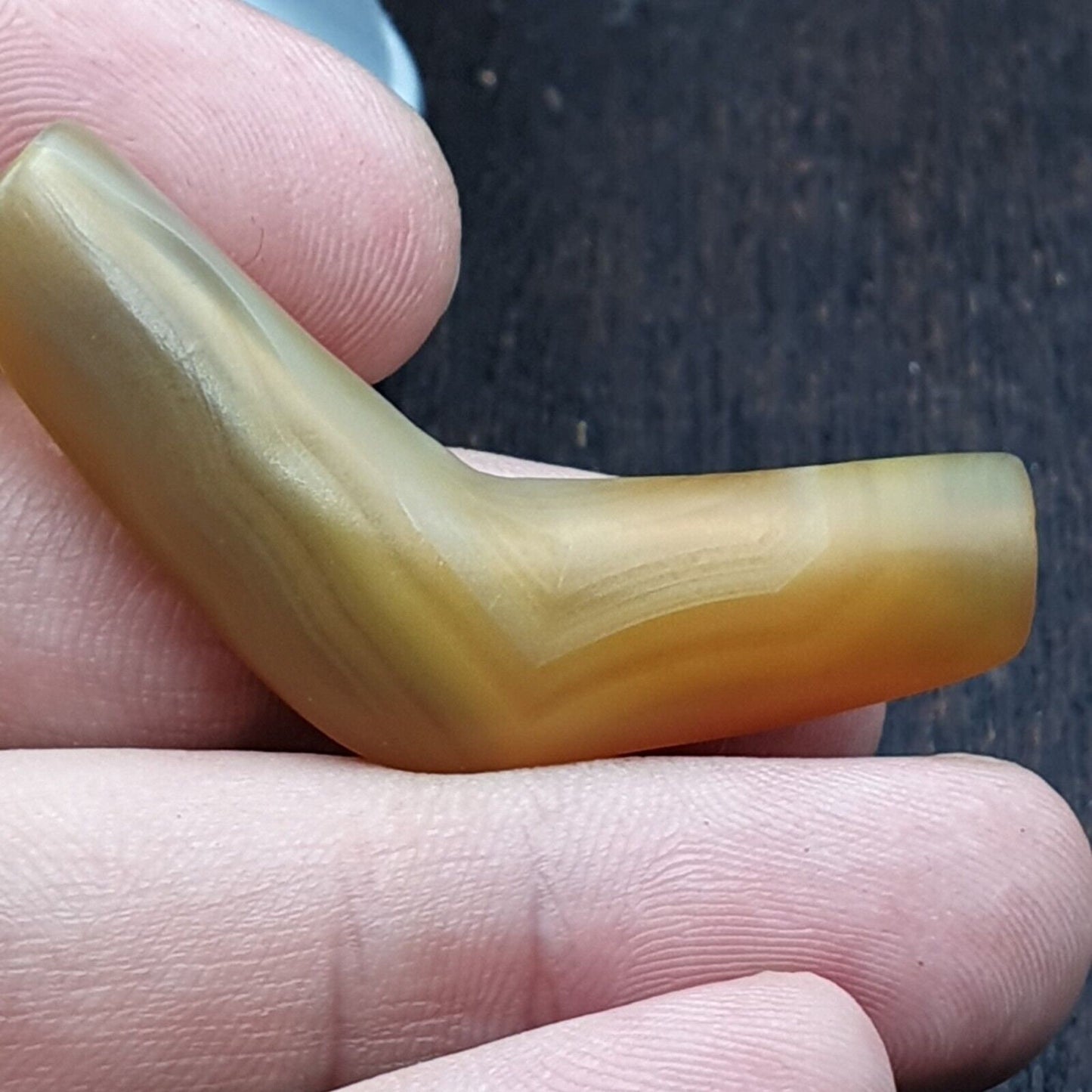 Rare antique yemeni old crystal agate middle eastern yellow agate bead -y3