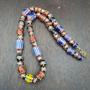 Vintage chevron venetian style multilayers glass beads necklace 15-8mm mch-3.