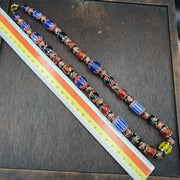 Vintage chevron venetian style multilayers glass beads necklace 15-8mm mch-3.