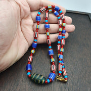 Harmony of murano mix venetian inspired beadwork chevron beads necklace nc-503