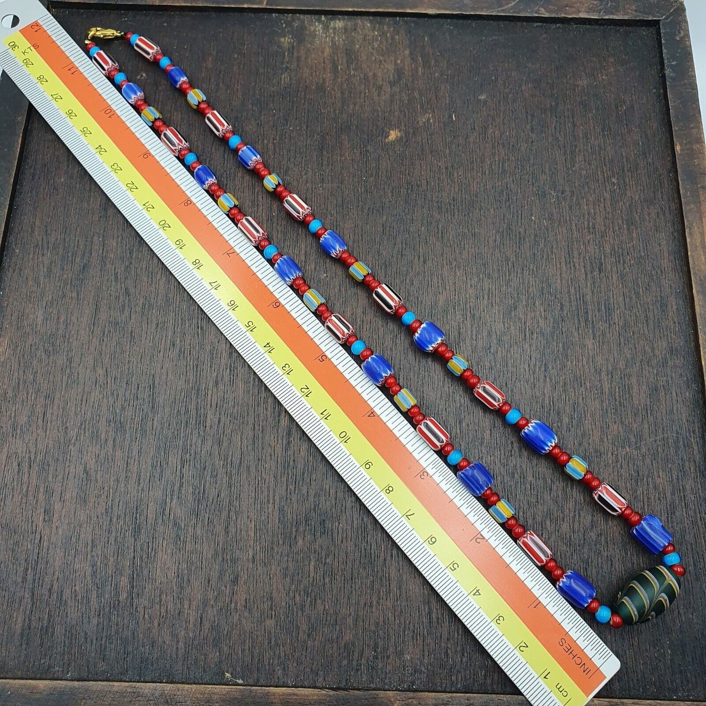 Harmony of murano mix venetian inspired beadwork chevron beads necklace nc-503