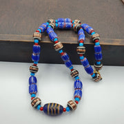 Harmony of murano mix venetian inspired beadwork chevron beads necklace nc-504