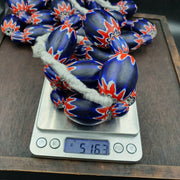 500g antique venetian inspired african blue glass chevron with big beads 30x20mm.