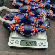 500g antique venetian inspired african blue glass chevron with big beads 30x20mm.