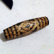 Antique indo tibetan samon pyu pumtek 3 eyes bead 'dzi-like' tube pmt-4y