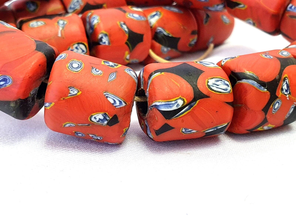 Venetian Inspired, Millefiori Mosaic Glass, 20Mm - 25-Piece Strand, 22 Inch | Vintage Moretti