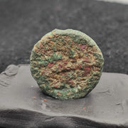 Ancient antique rare indo greco greek kushan bronze coin (155-189ad) c-2y