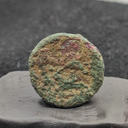 Ancient antique rare indo greco greek kushan bronze coin (155-189ad) c-2y