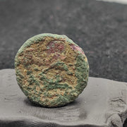 Ancient antique rare indo greco greek kushan bronze coin (155-189ad) c-2y