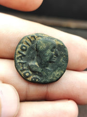 Ancient greek roman byzantine kushan coin green patina coin cn-5y