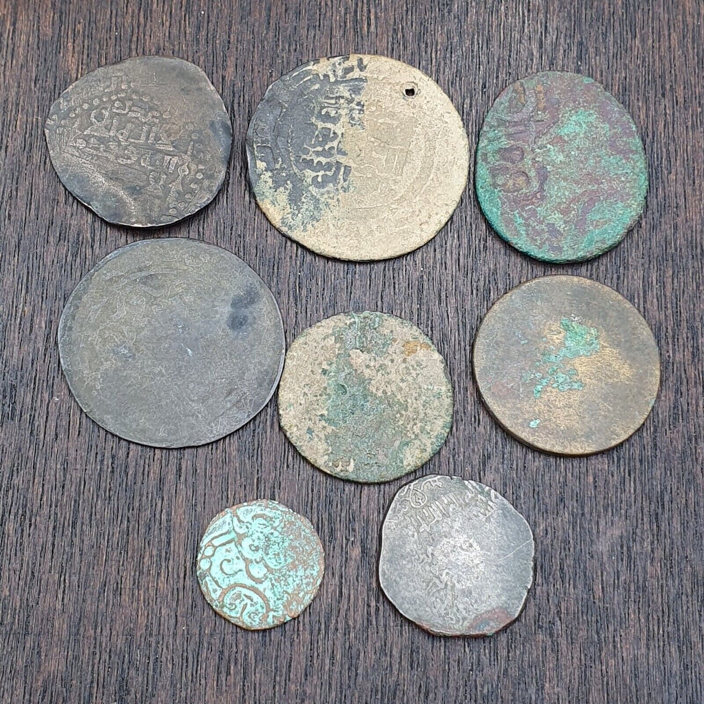 8 antique islamic coins himyar, abbasid, himyarite kingdom, ottoman empire