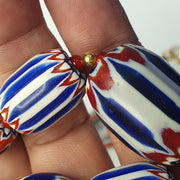 Chevron and white heart venetian beads african glass beads necklace #nc-103.