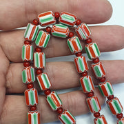 Chevron and white heart venetian beads african glass beads necklace #nc-103.