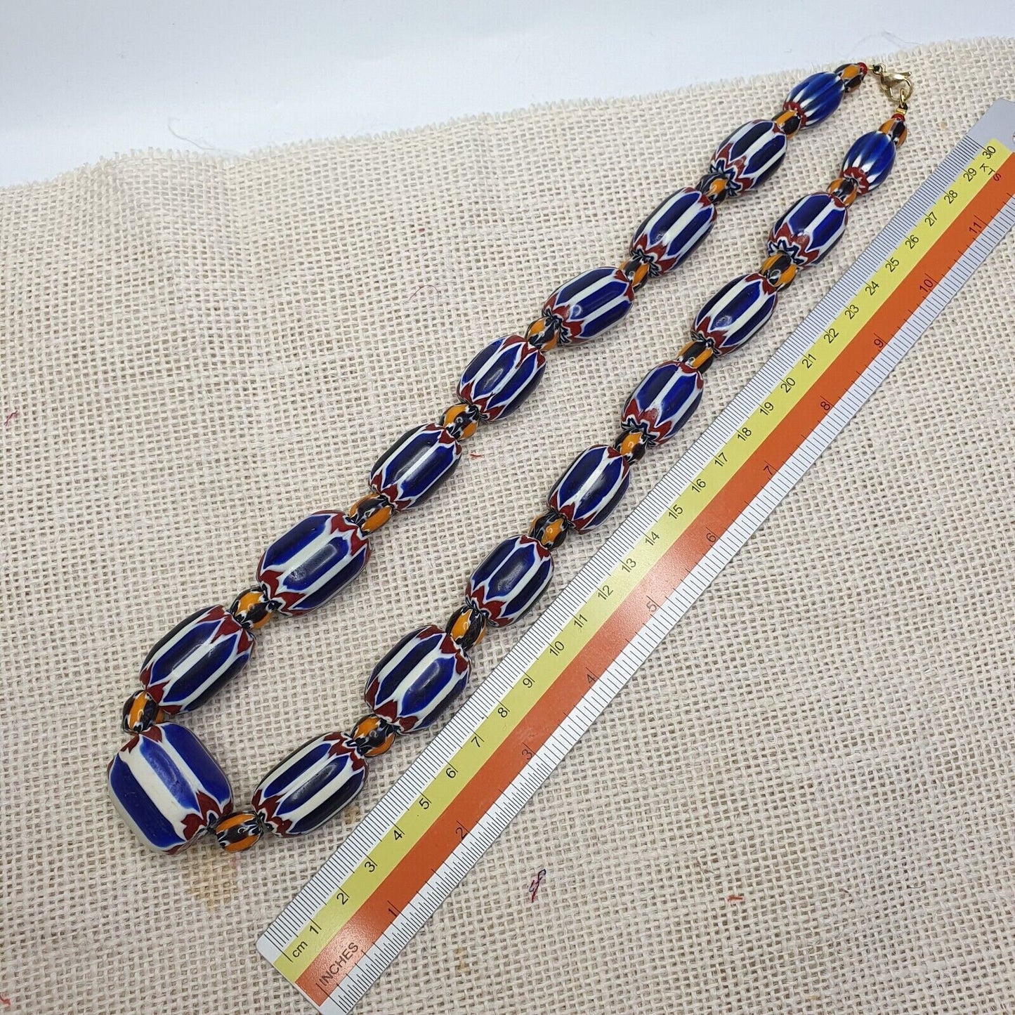 Vintage chevron and white heart venetian beads glass beads necklace nc-108Gift