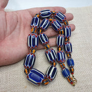 Vintage chevron and white heart venetian beads glass beads necklace nc-108.