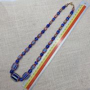 Colorful chevron and white heart venetian beads glass beads necklace nc-107.