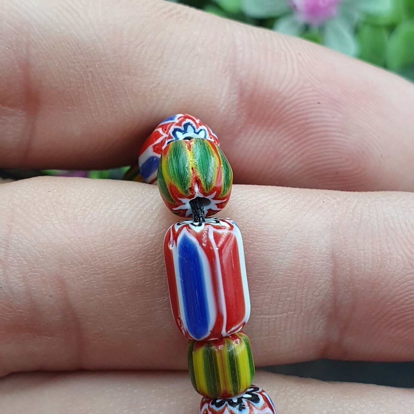 Ych-15 venetian inspired chevron beads necklace