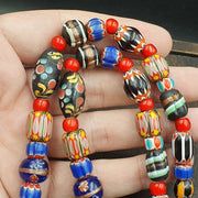 Venetian african style vintage unique pattern glass beads necklace wdk-11.