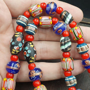 Venetian african style vintage unique pattern glass beads necklace wdk-10.