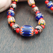 Venetian african style vintage unique pattern glass beads necklace wdk-10.
