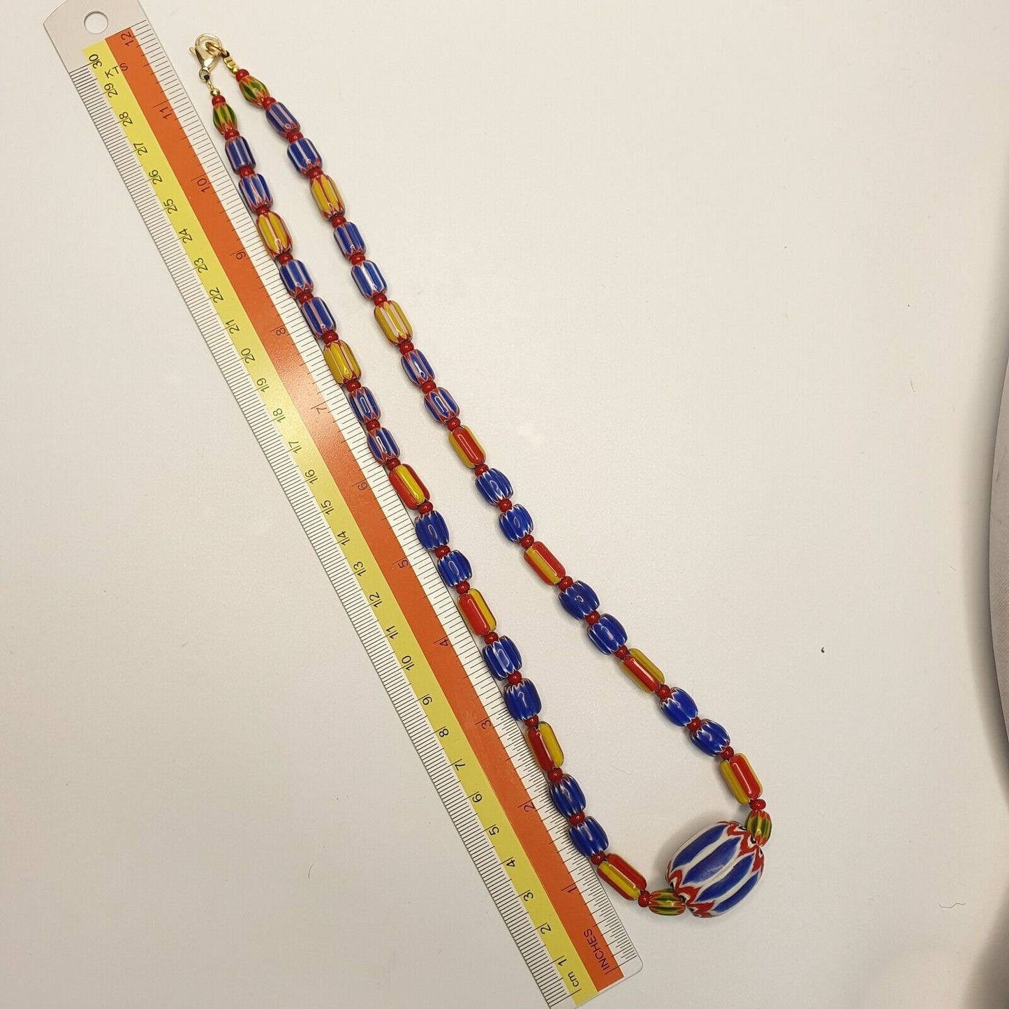 Chevron and white heart venetian beads african glass beads necklace #nc-104Gift