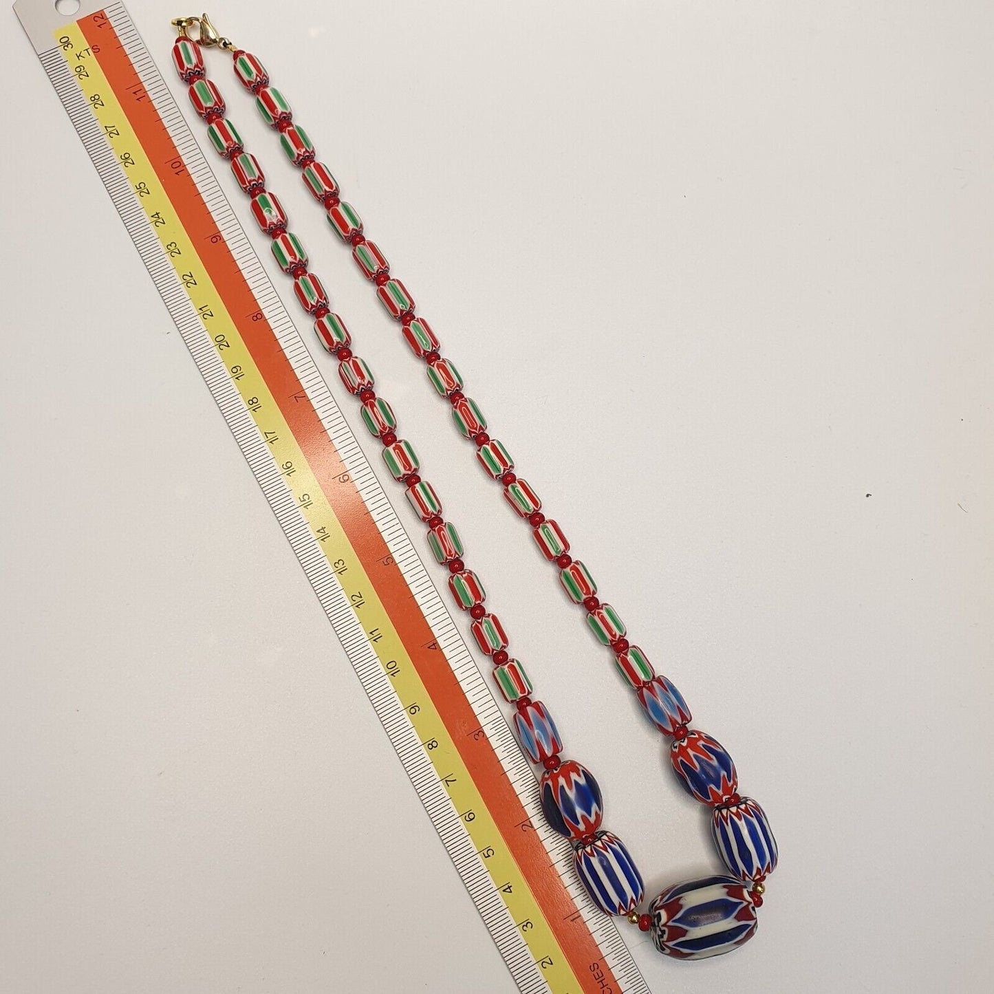Chevron and white heart venetian beads african glass beads necklace #nc-103Gift