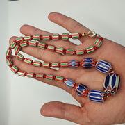Chevron and white heart venetian beads african glass beads necklace #nc-103.