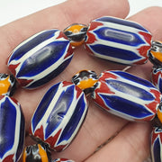 Vintage chevron and white heart venetian beads glass beads necklace nc-108.