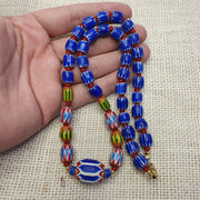 Colorful chevron and white heart venetian beads glass beads necklace nc-106.
