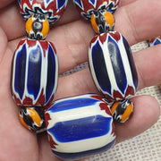 Vintage chevron and white heart venetian beads glass beads necklace nc-108.
