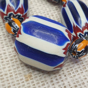 Vintage chevron and white heart venetian beads glass beads necklace nc-108.