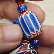 Vintage chevron and white heart venetian beads glass beads necklace nc-1011.