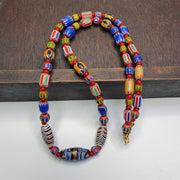 Chevron and white heart venetian beads african glass beads necklace #nc-102.