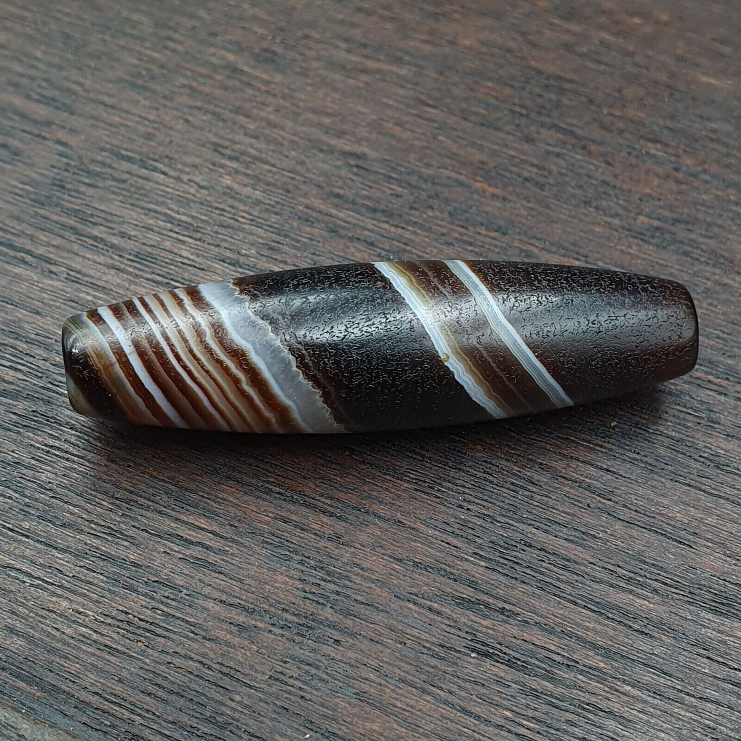 Antique old yemeni agate natural rare pattern banded agate bead 47.4mm bd-132