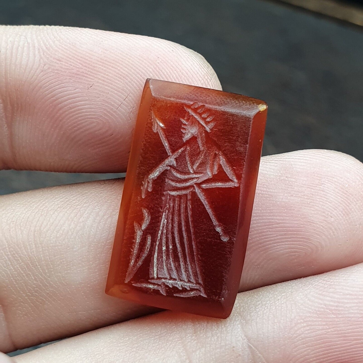 Red agate seal bead king intaglio stamp cabochon for ring pandent