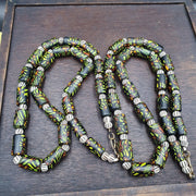 Vintage trade green beads beaded necklace