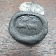 Antient antique babylonian intaglio agate bead, stamp seal