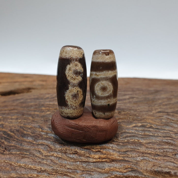 Lot 2 eye bead tibetan dzi bead old amulet agate tibet gzi pendant stb-6