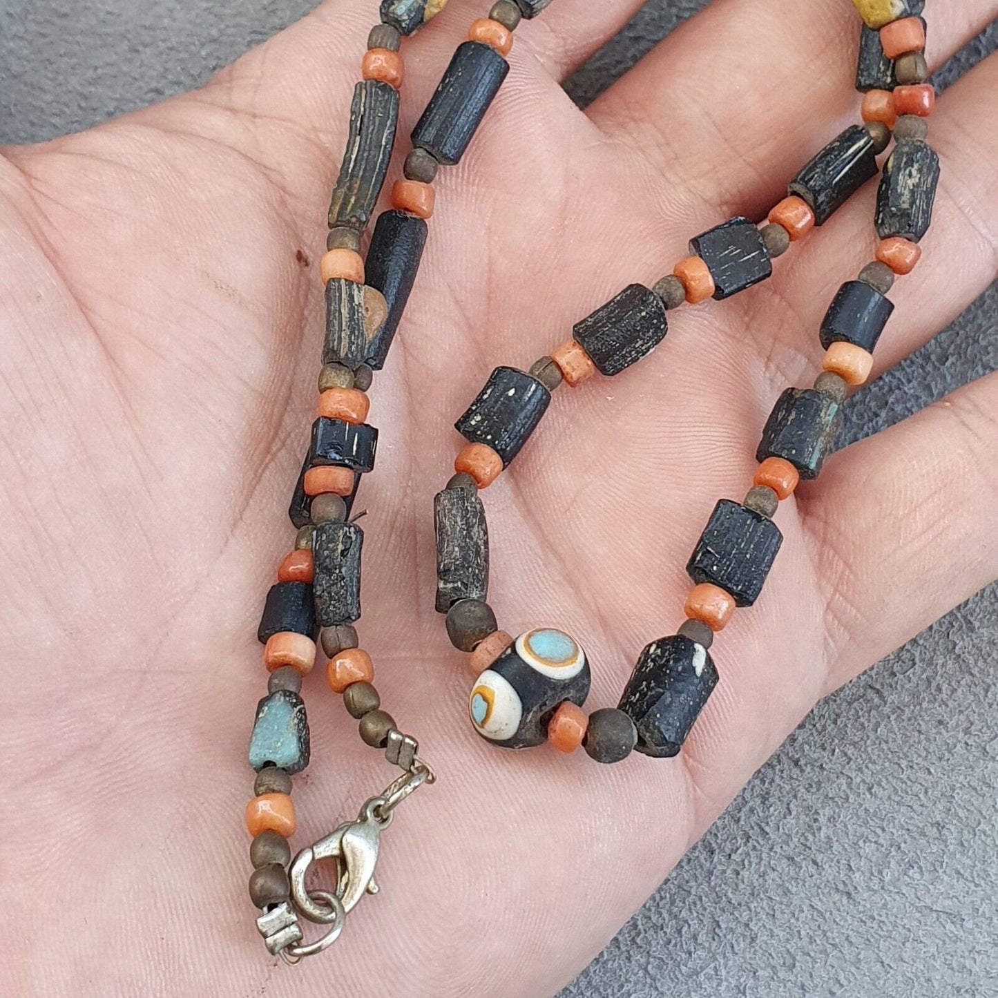 Antique roman era glass beads strand necklace #g2Gift