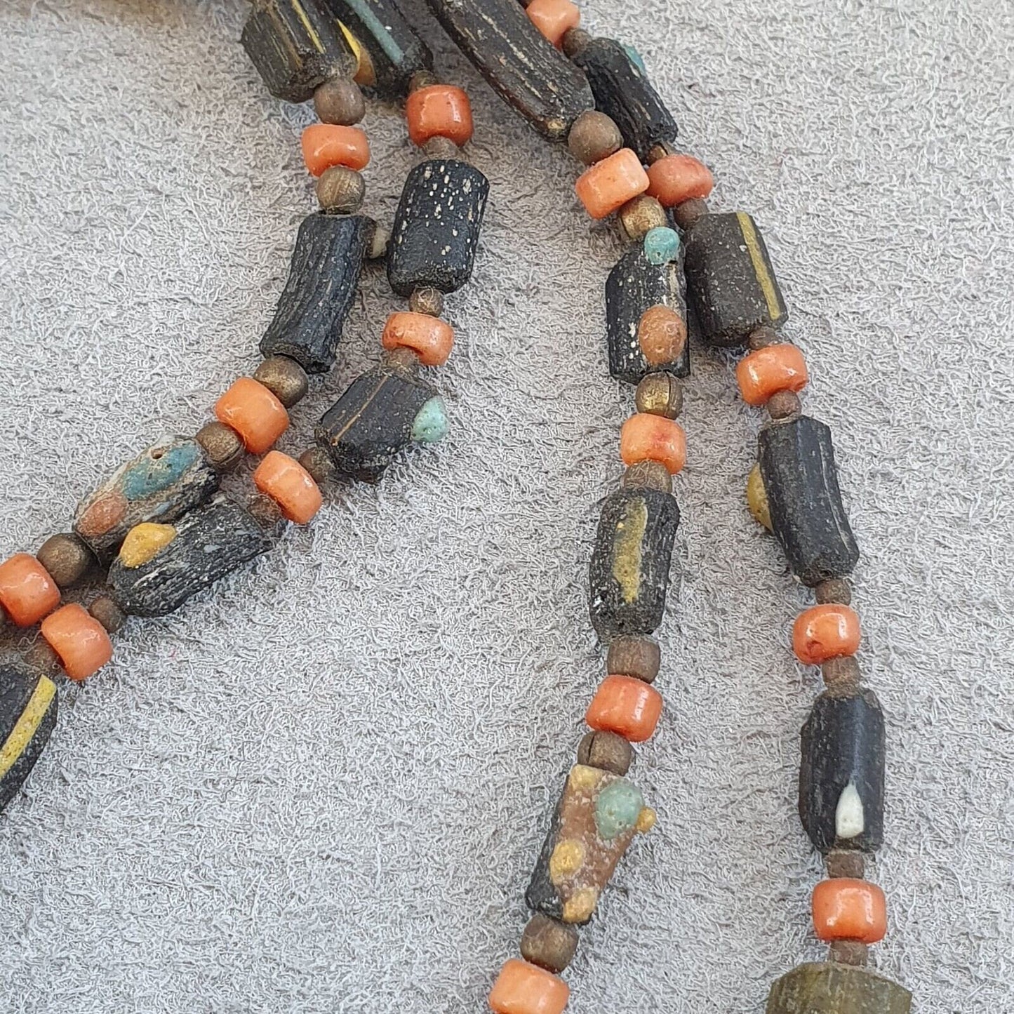 Lot 2 antique roman era glass beads strand necklace #g4Gift