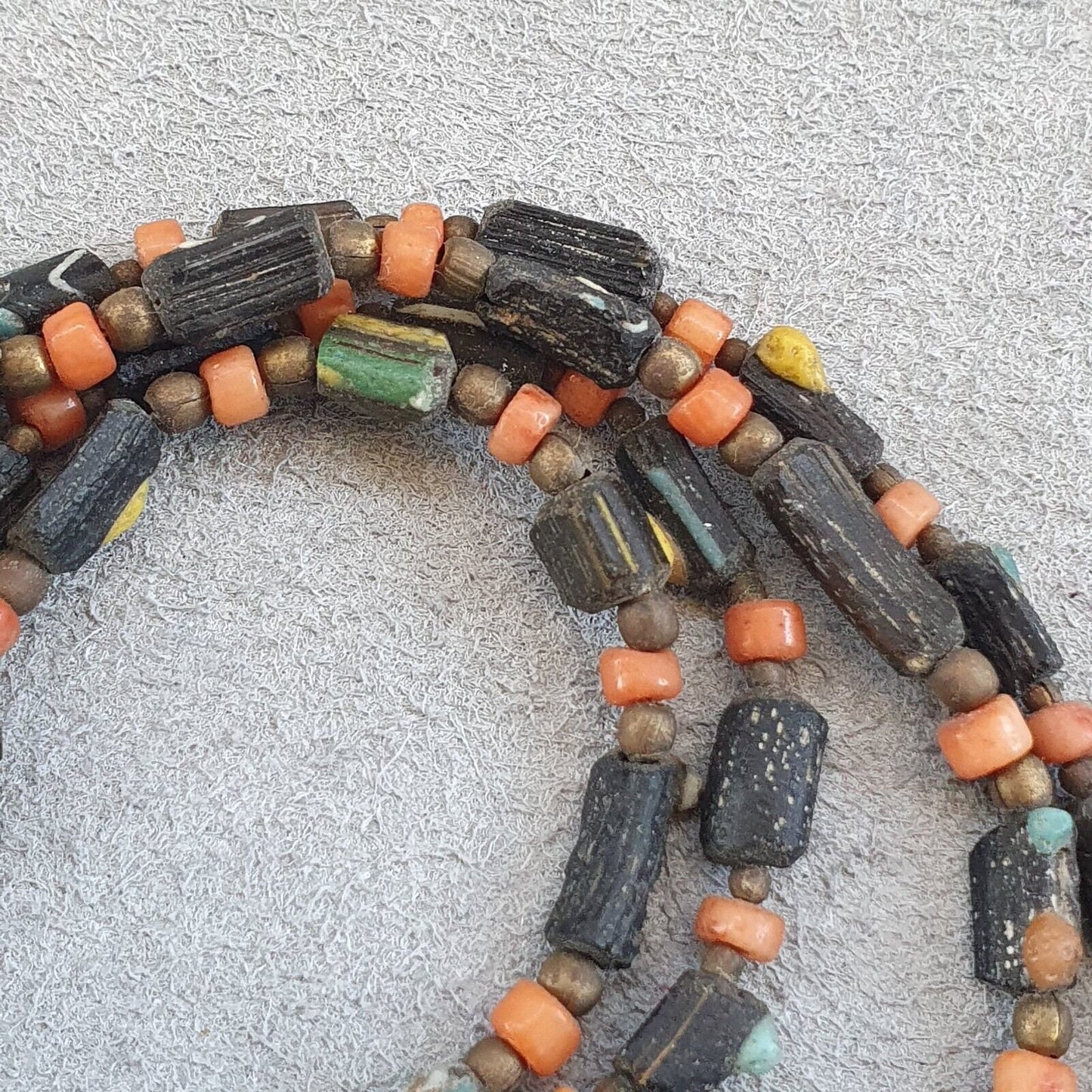 Lot 2 antique roman era glass beads strand necklace #g4Gift