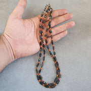 Lot 2 antique roman era glass beads strand necklace #g4.
