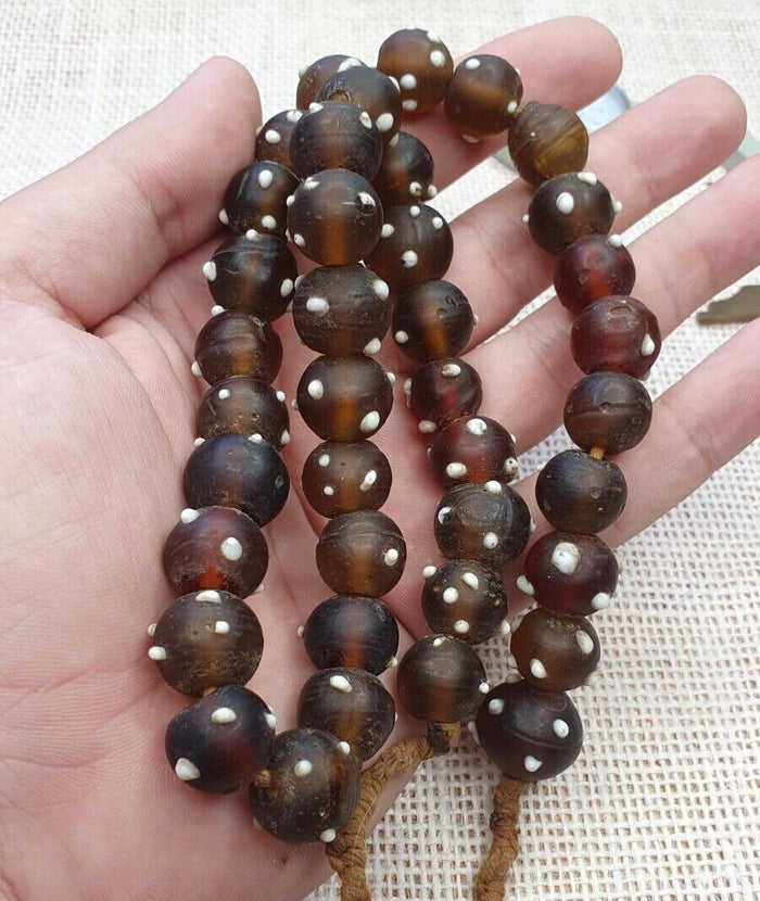 Vintage african trade beads skunk, venetian glass  beads necklace strandGift
